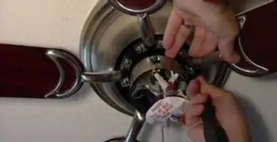 Ceiling fan installation with electrical wiring and mounting by professional electrician in Green Bay, WI