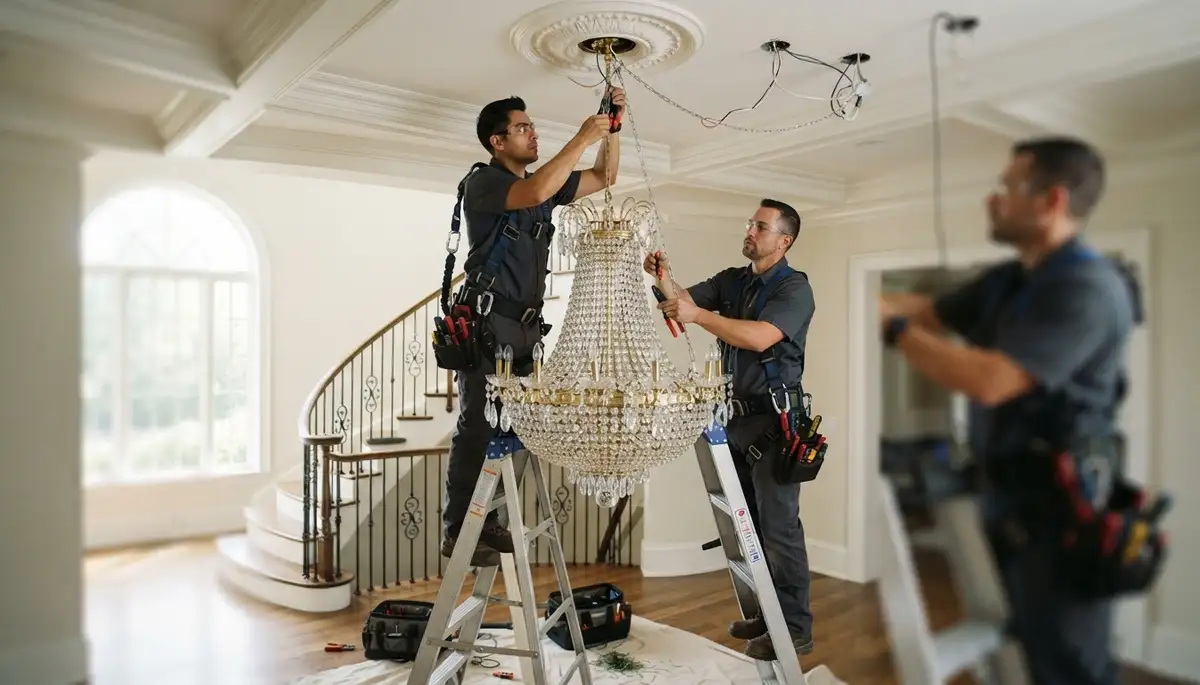 Chandelier installation service in Green Bay, WI by On Call Electrical