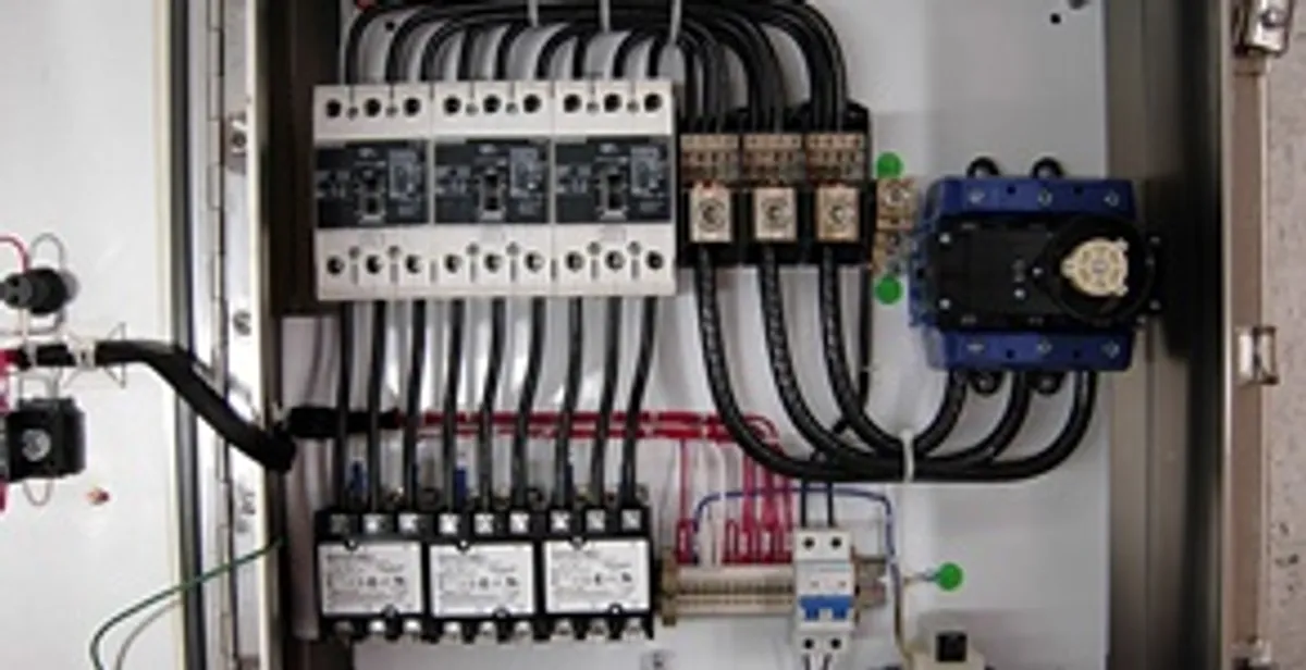 Electrical panel installation with organized circuit breakers and wiring in Green Bay, WI