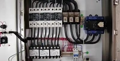Electrical panel installation with organized circuit breakers and wiring in Green Bay, WI