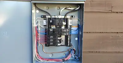 electrical panel upgrade service featuring newly installed electrical panel wired by licensed electricians in Green Bay, WI