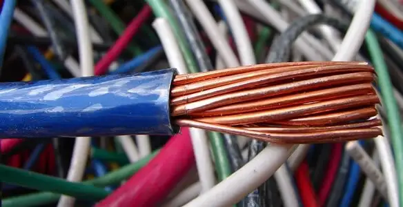 electrical wiring services showing exposed copper conductors and cable preparation in Green Bay, WI