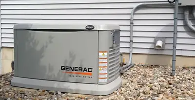 generator installation service featuring outdoor standby generator setup by licensed electricians in Green Bay, WI