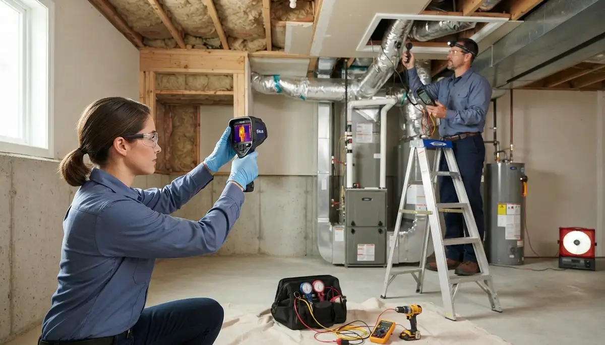 Electrician conducting a home energy audit in Green Bay, WI to assess panel and wiring loads