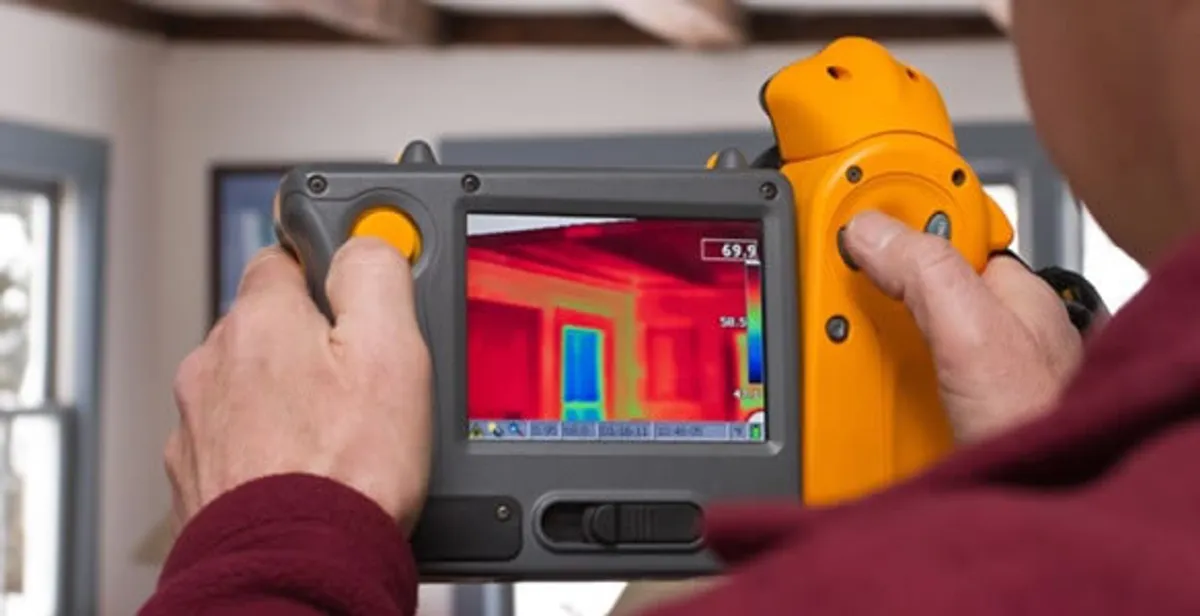 home energy audit service capturing thermal readings to analyze insulation and electrical efficiency in Green Bay, WI