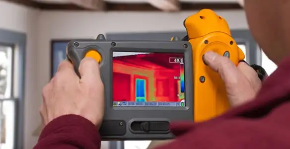 home energy audit service capturing thermal readings to analyze insulation and electrical efficiency in Green Bay, WI