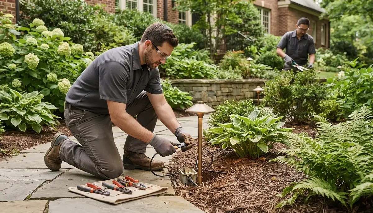 Landscape lighting installation and repair for Green Bay, WI homes by a local electrician