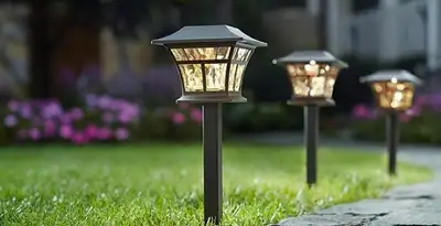 landscape lighting installation services with professionally installed pathway lights in Green Bay, WI