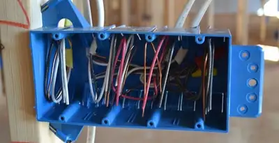 new construction wiring installation featuring electrical boxes and cable routing by expert electricians in Green Bay, WI