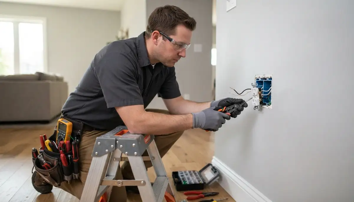Green Bay, WI electrician providing residential outlet repair service