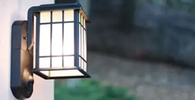 security light installation services with professionally mounted exterior wall light in Green Bay, WI