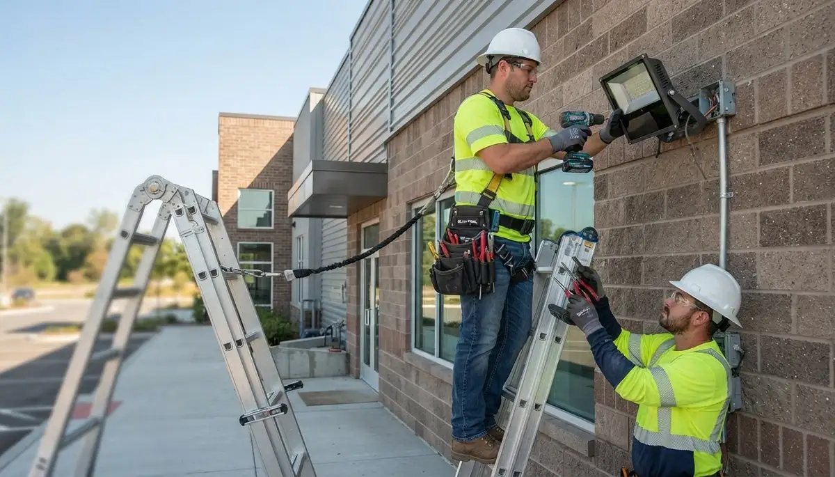 Security lighting installation by a licensed electrician in Green Bay, WI