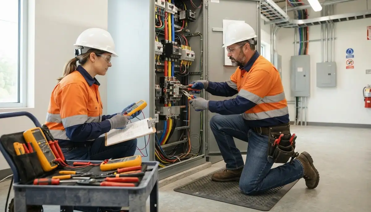 Electrician providing switch repair service for a Green Bay, WI home